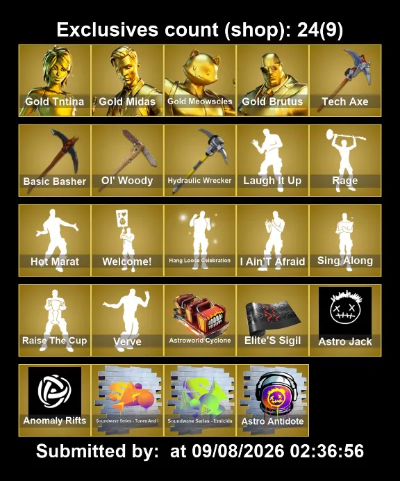 Instant access • FN (all platforms) • 358 skins • 4300 V-Bucks • Full access