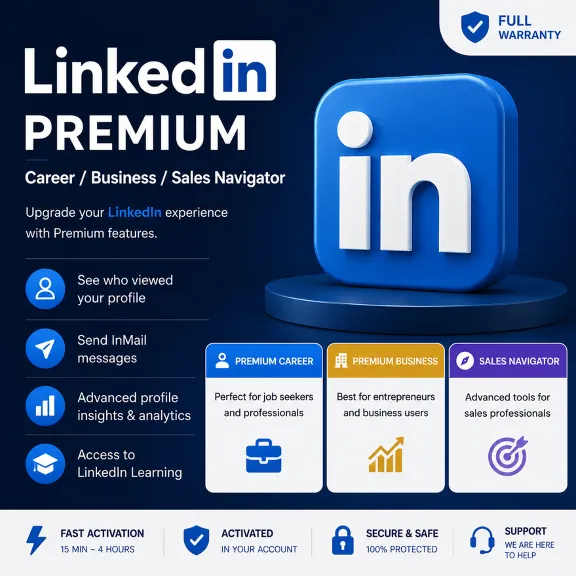 Linkedin Premium - business / Career / Activation in your account / warranty