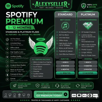 От 1 до 12 МЕСЯЦЫ премиум-аккаунтов Spotify в России | По всему миру