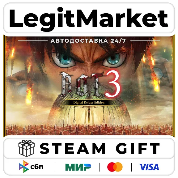 Attack on Titan 3 / A.O.T. 3 Digital Deluxe Edition / Steam AUTO / RU + WORLD