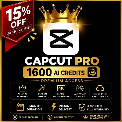 📽️CapCut Pro Premium + 1600 кредитов ИИ | 1 месяц | Готовый к использованию аккаунт