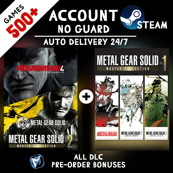 METAL GEAR SOLID: MASTER COLLECTION Vol.2 + Vol.1 + 500 GAMES STEAM ACCOUNT