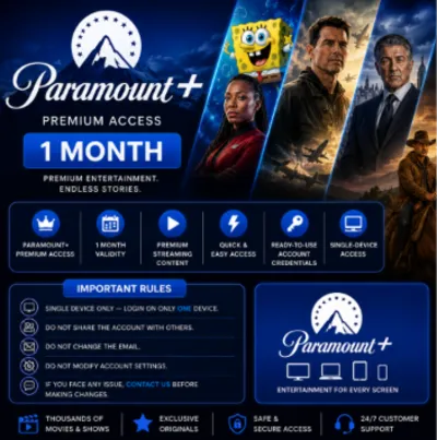 Paramount+ Premium 1 Month Subscription Account