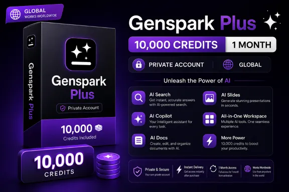 Подписка Genspark Plus — 10 000 кредитов на 1 месяц — личный аккаунт (Global)