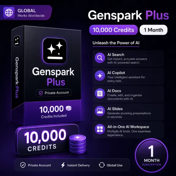 Подписка Genspark Plus — 10 000 кредитов на 1 месяц — личный аккаунт (Global)