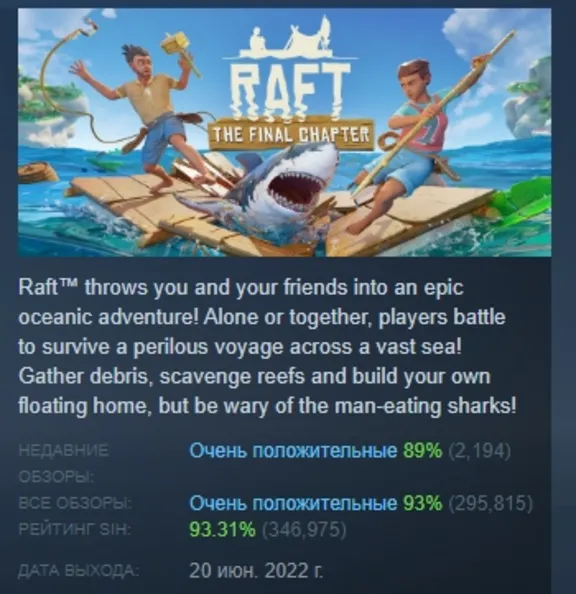 Raft АВТОДОСТАВКА STEAM GLOBAL МГНОВЕННО ЛИЦЕНЗИЯ