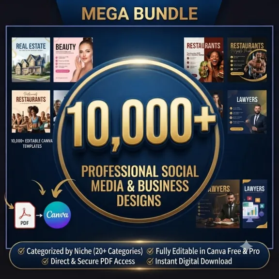 Мега-набор из 10,000+ редактируемых шаблонов Canva