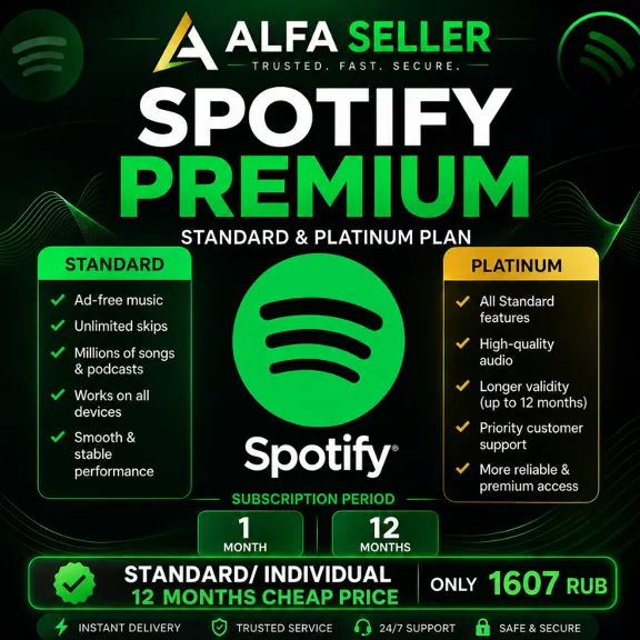 SPOTIFY PREMIUM 1–12 МЕСЯЦЕ РАБОТАЕТ IN В РОССИИ  STANDARD / ИНДИВИДУ/ PLATINUM