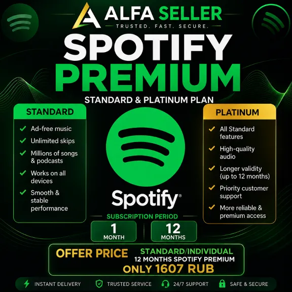 SPOTIFY PREMIUM 1–12 МЕСЯЦЕ РАБОТАЕТ IN В РОССИИ  STANDARD / ИНДИВИДУ/ PLATINUM