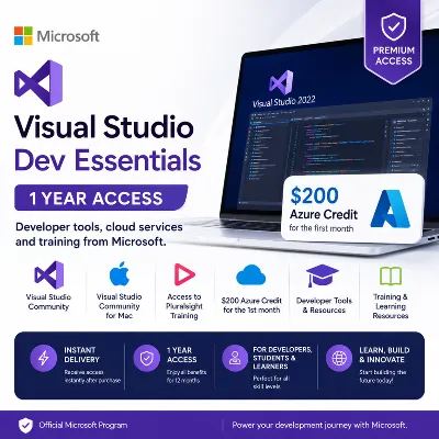 Microsoft Visual Studio Dev Essentials – 1 Year Access | Instant Delivery