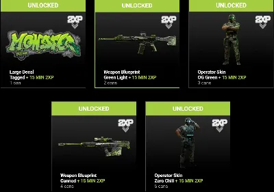 НАБОР (x5 КОДОВ + x5 15 MIN 2XP) MODERN WARFARE 4 | CoD MW4 MONSTER ENERGY BUNDLE
