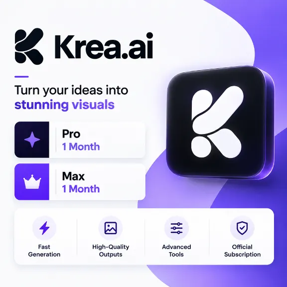 Krea Ai - 1-12 Months / Pro -Max / Official Subscriptions / Full Warranty