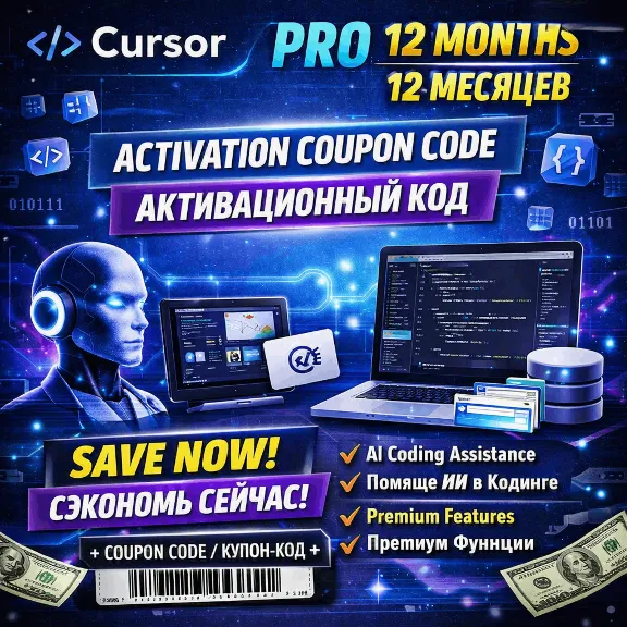 Cursor Pro 12 Месяцев Код Активации | AI Программирование | Premium