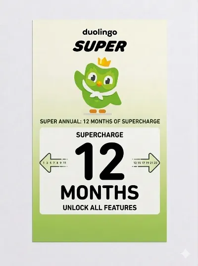 DUOLINGO SUPER / 12 месяцев / код активации