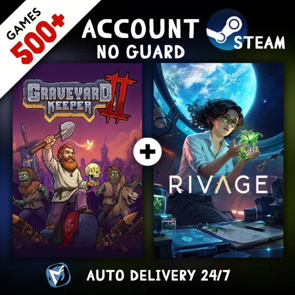 Graveyard Keeper 2 + Rivage + 500 ИГР STEAM АККАУНТ
