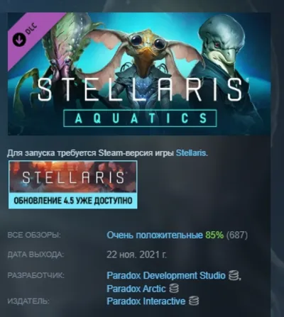 Stellaris: Aquatics Species Pack DLC AUTODELIVERY STEAM РОССИЯ