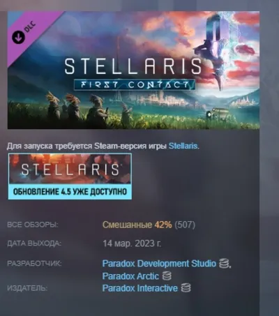 Stellaris: First Contact Story Pack DLC AUTODELIVERY STEAM РОССИЯ
