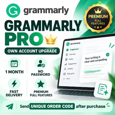 Grammarly Pro | 1/6/12 Months | Upgrade / Ready Account | Fast Delivery