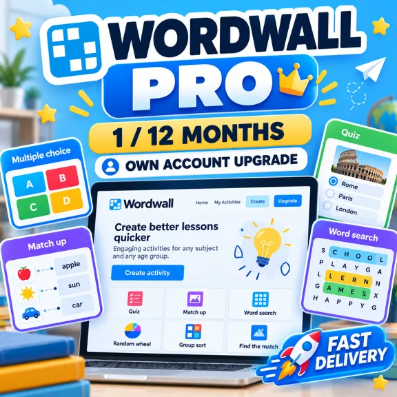 Wordwall Pro / Standard | 1/12 Months | Own Account Upgrade | Fast Delivery