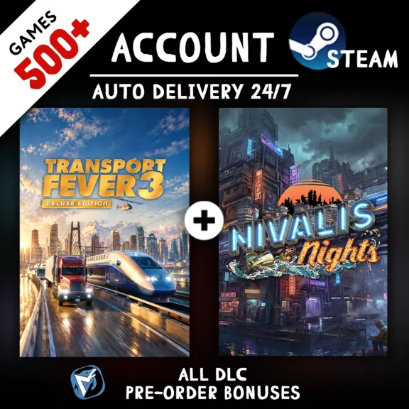 Transport Fever 3 - Deluxe Edition + Nivalis Nights + 500 GAMES STEAM ACCOUNT