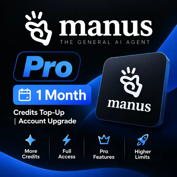 Manus AI Pro – 1 Month \ Credits Top-Up | Account Upgrade| Official Subscriptions