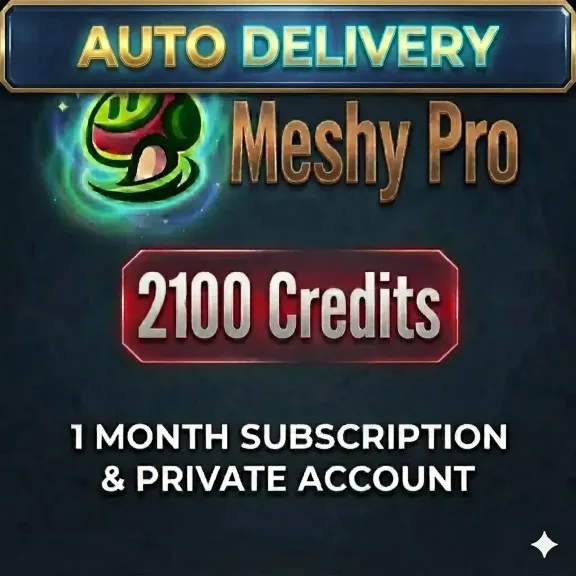 Meshy AI Pro Account 1300-2100 Credits AUTOMATIC DELIVERY