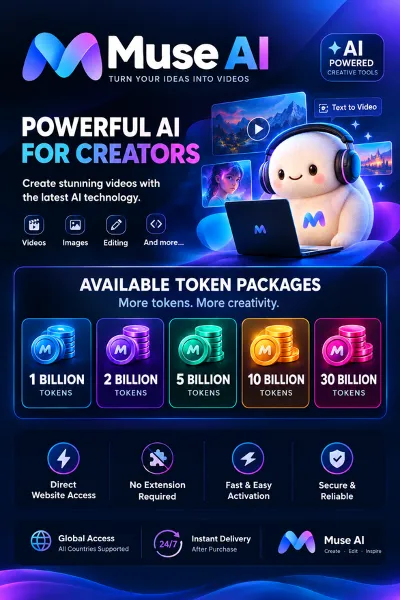 Muse AI | 1B–31B Tokens | Official Website Access | Instant Delivery