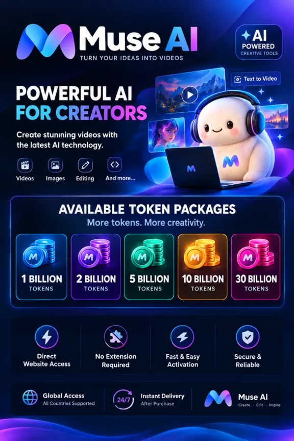 Muse AI | 1B–31B Tokens | Official Website Access | Instant Delivery