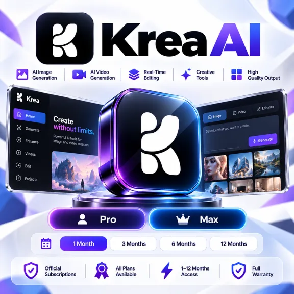 Krea Ai - 1-12 Months / Pro -Max / Official Subscriptions / Full Warranty