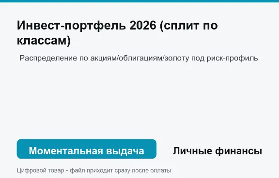 Инвест-портфель 2026 (сплит по классам)