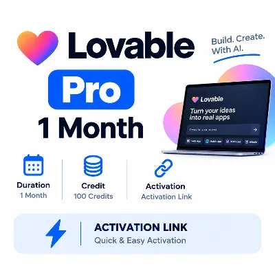 Lovable.dev AI Pro — 1 Month | 105 Credits | Private Account | Instant